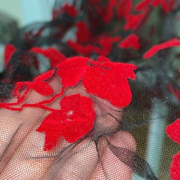 3/$15 curvy off shoulder Floral Print Sheer Mesh Bardot babydoll lingerie - Picture 5 of 11